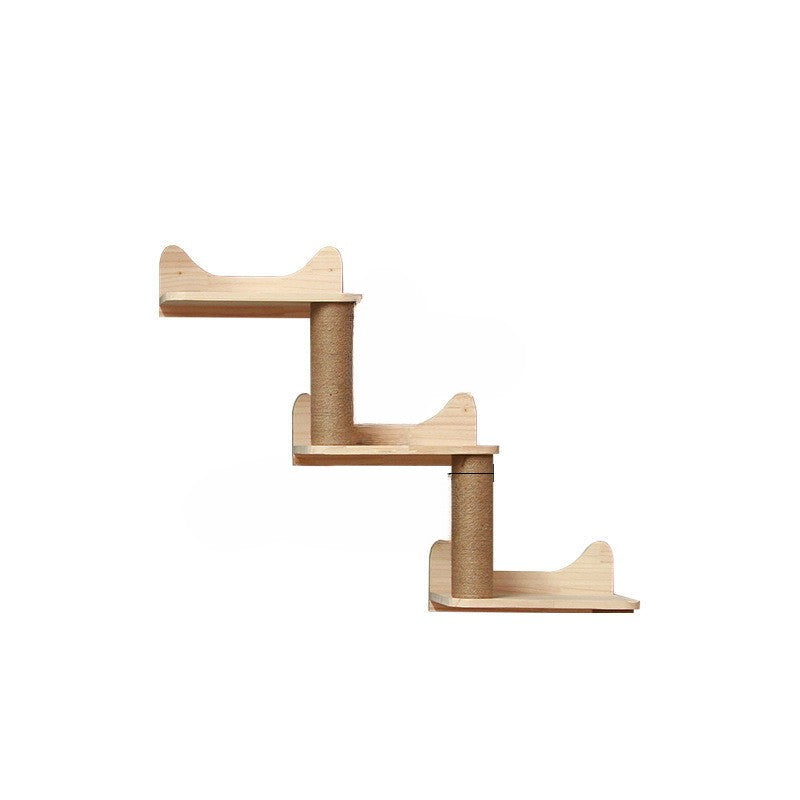 Wall Climbing Frame For Cats With Suspended Platform And Ladder