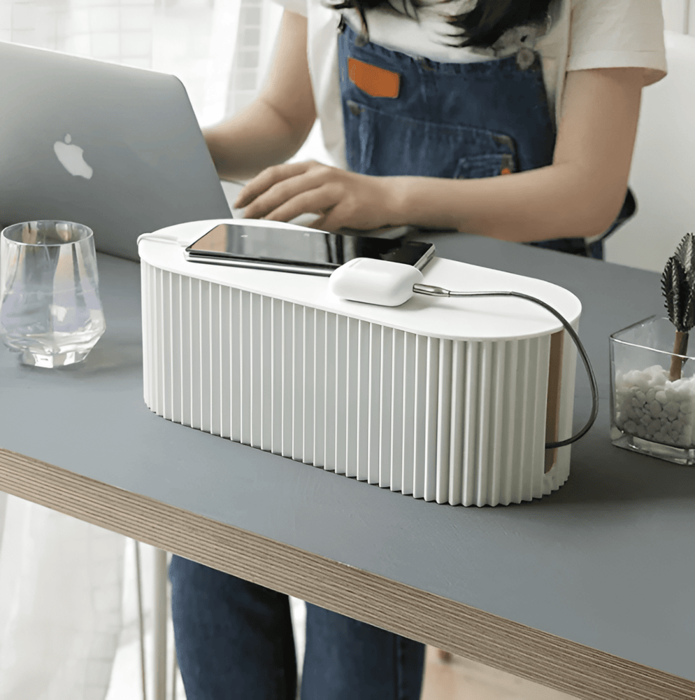Minimalist Cable Storage Box - Clean Organization & Sleek Design
