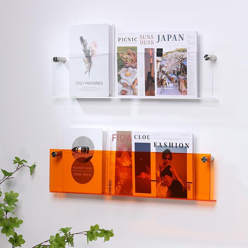 Væghylde Magazineholder Transparent – Chic Og Moderne Design