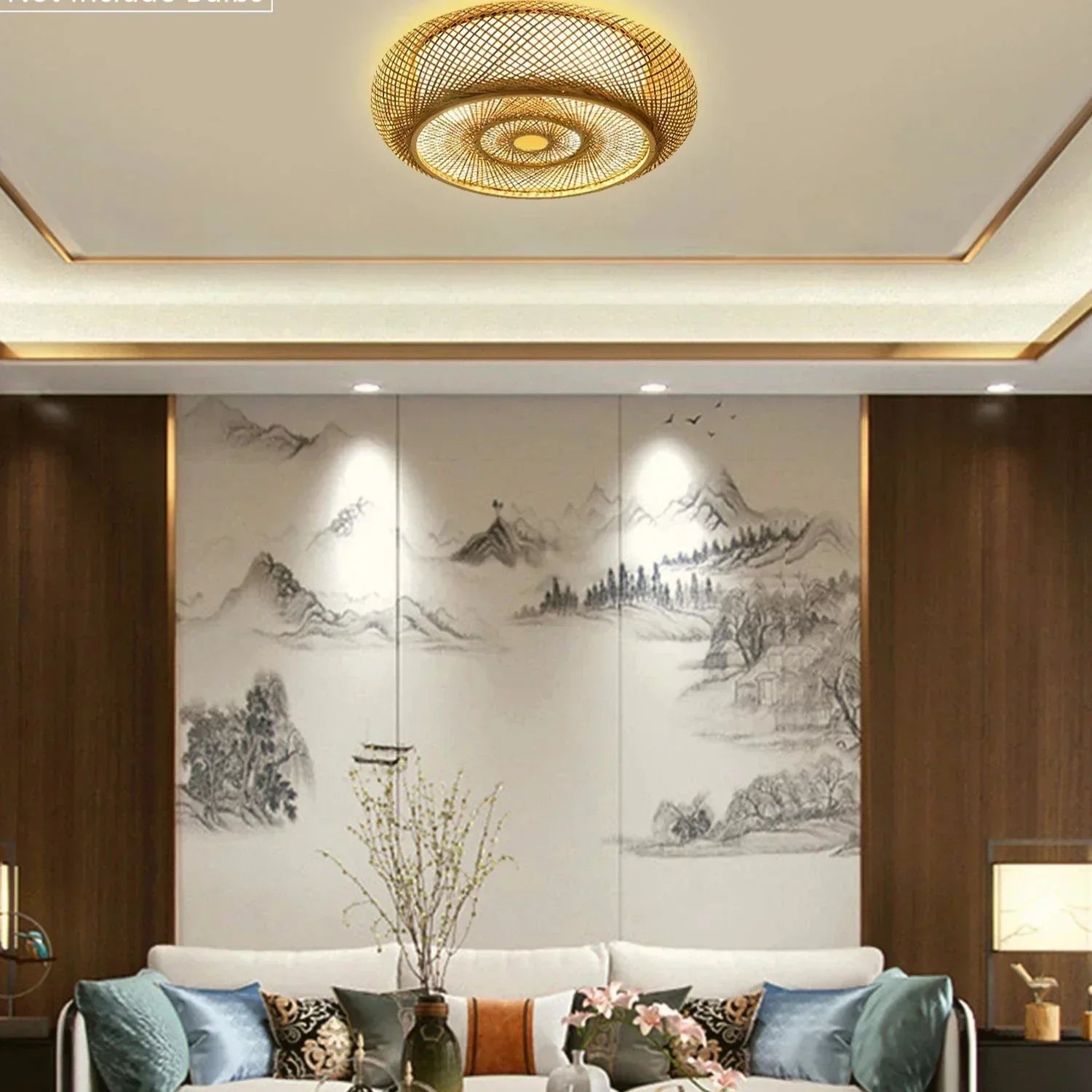 Candeeiro de suspensão em bambu natural - Elegância e autenticidade