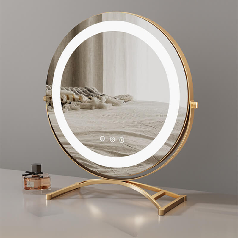 Espelho de maquiagem LED sensível ao toque — Design moderno e uso fácil