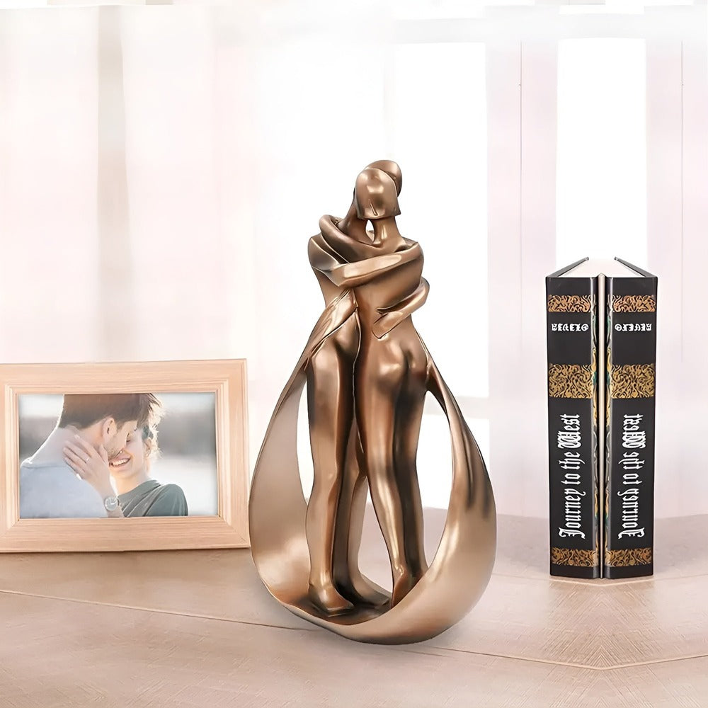 Statue Couple Amoureux — Cadeau Sentimental & Style Moderne