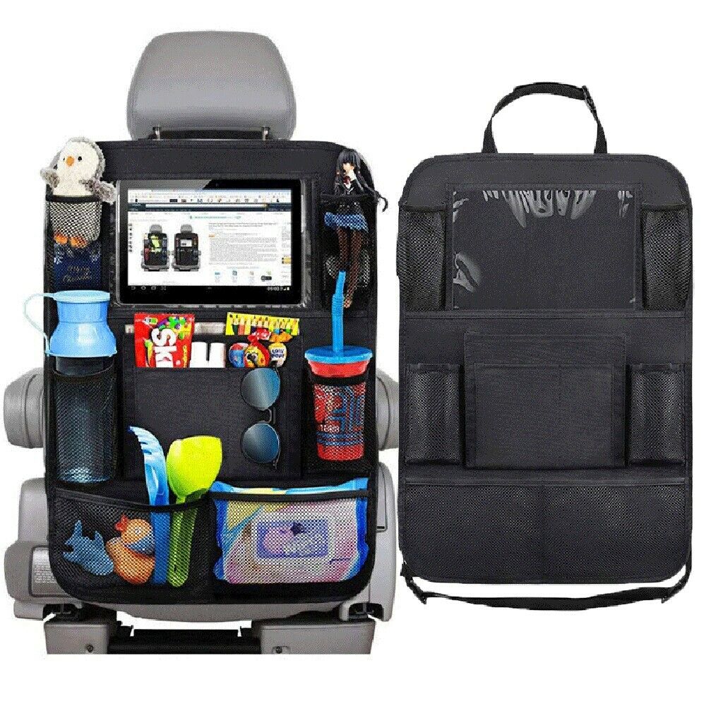 Car Rear Seat Organizer With Tablet Holder - Complete Storage And Onboard Entertainment