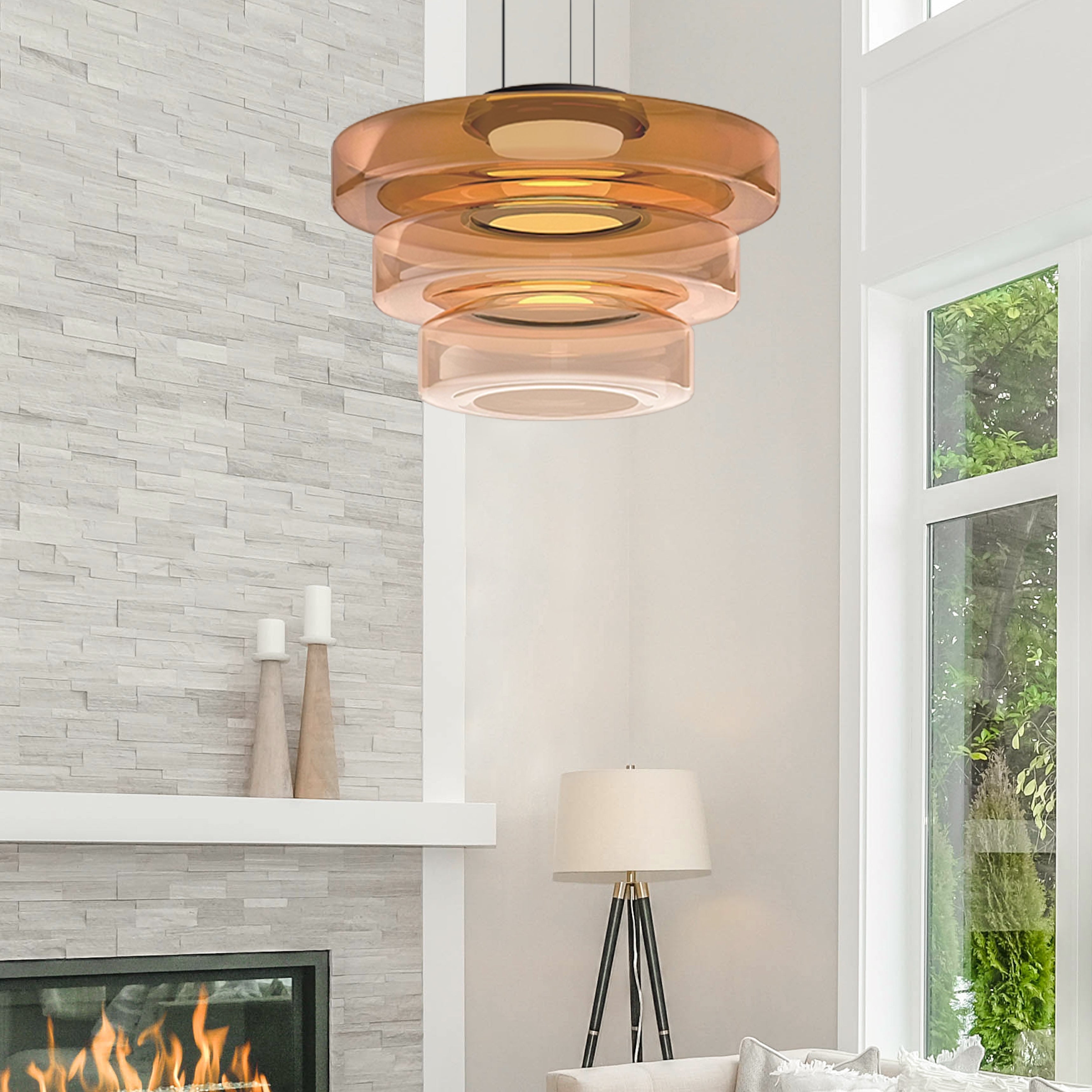 Lámpara colgante de cristal estilo Bauhaus - Elegancia y modernidad