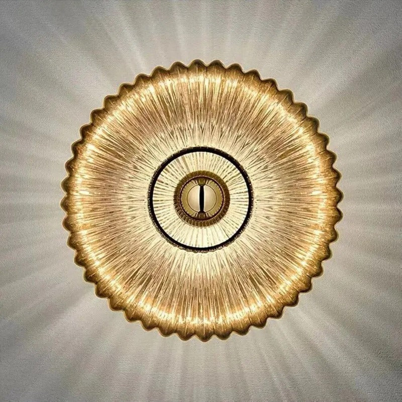 Applique Murale En Verre Ondulé – Élégance Et Lumière Douce