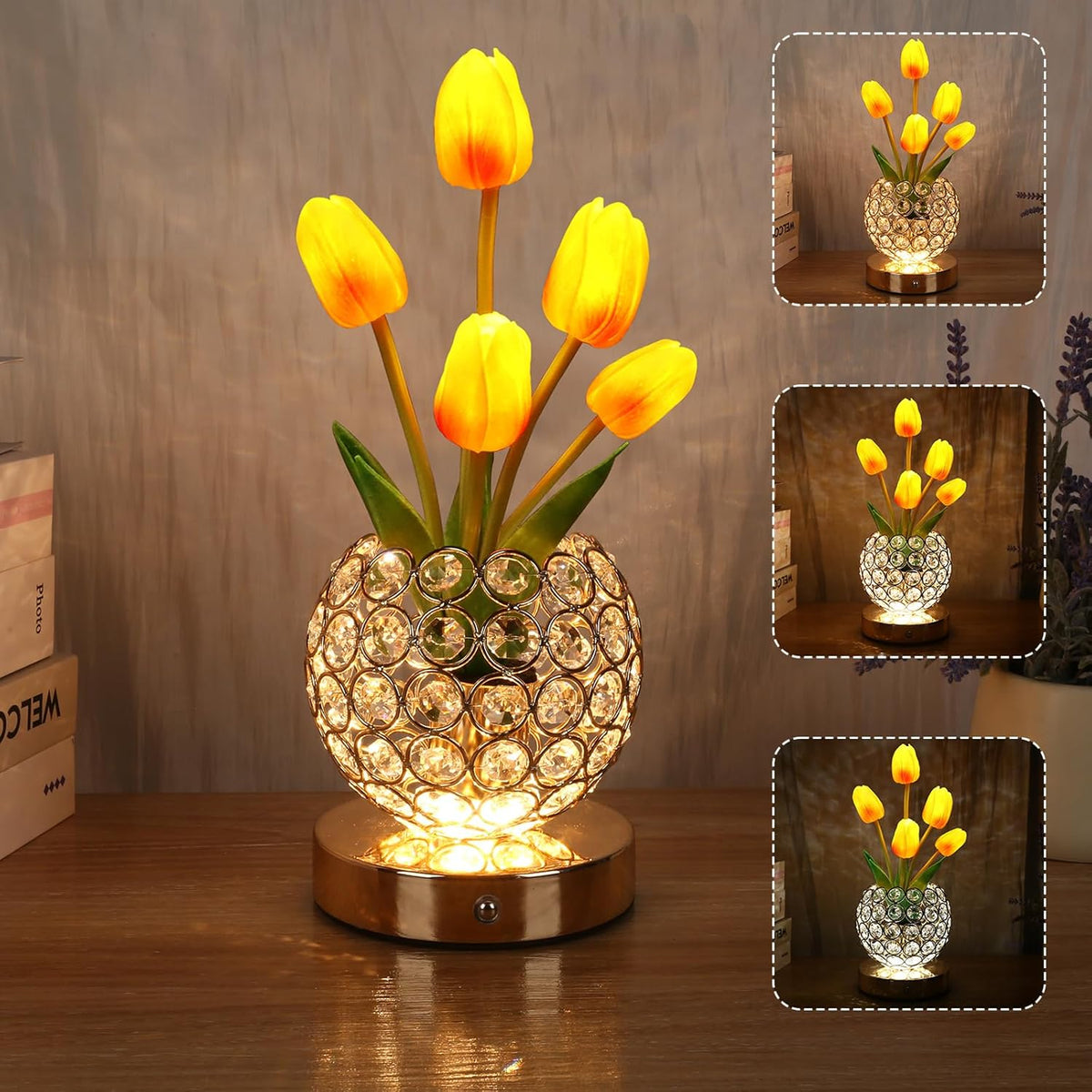 Lampa nocna dotykowa – elegancki blask kryształu 