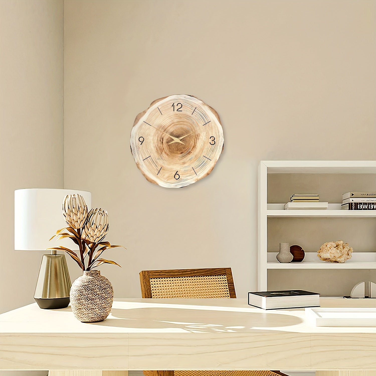 Cicha Zegar Ścienny – Realistyczna Tekstura i Elegancki Design 