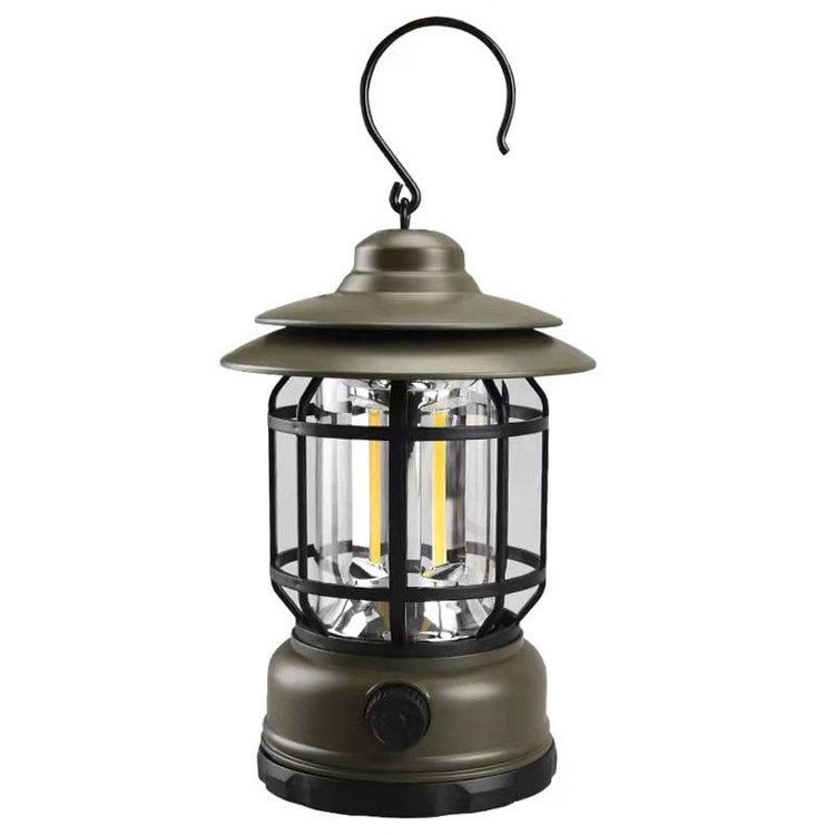 Retro LED kempingová lampa - vintage styl a praktičnost
