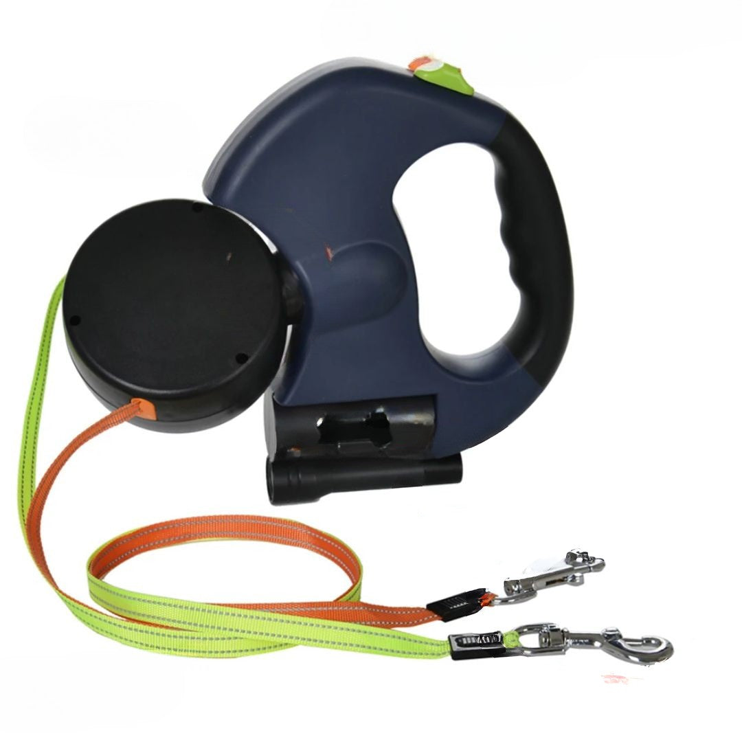 Deixa Retrátil Para Cães – Com Lâmpada LED E Distribuidor De Sacos 