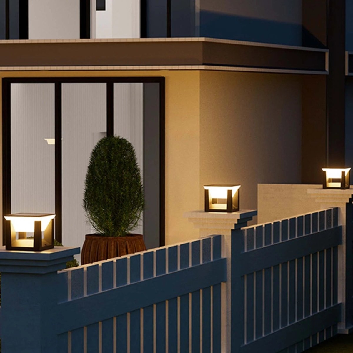 Lámpara solar de exterior - Forma cuadrada y acabado moderno