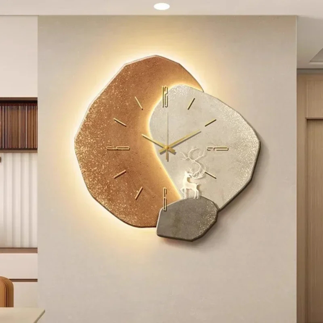 Gran Reloj de Pared – Diseño Moderno y Luz LED Ambiental 