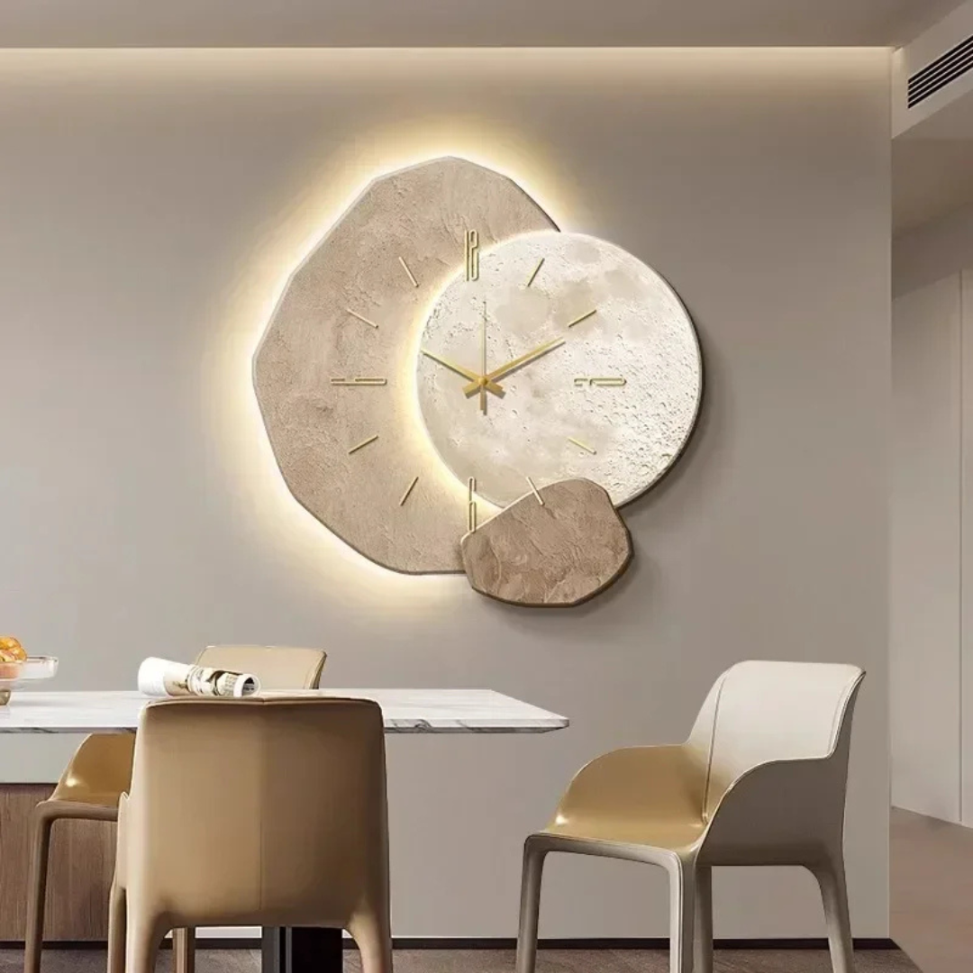 Gran Reloj de Pared – Diseño Moderno y Luz LED Ambiental 