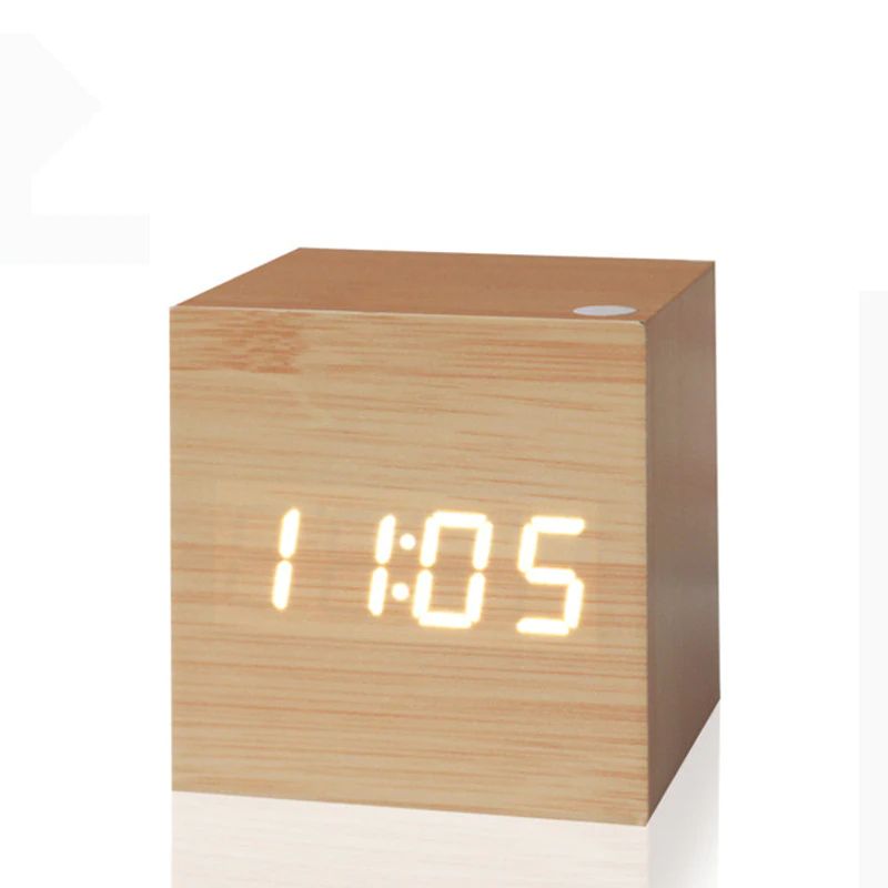 Kube Digital Klokke – Minimalistisk Design Og LED-skjerm 