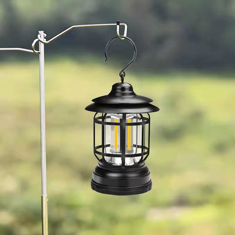 Retro LED kempingová lampa - vintage štýl a praktickosť