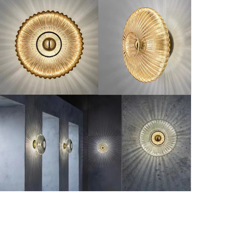 Applique Murale En Verre Ondulé – Élégance Et Lumière Douce