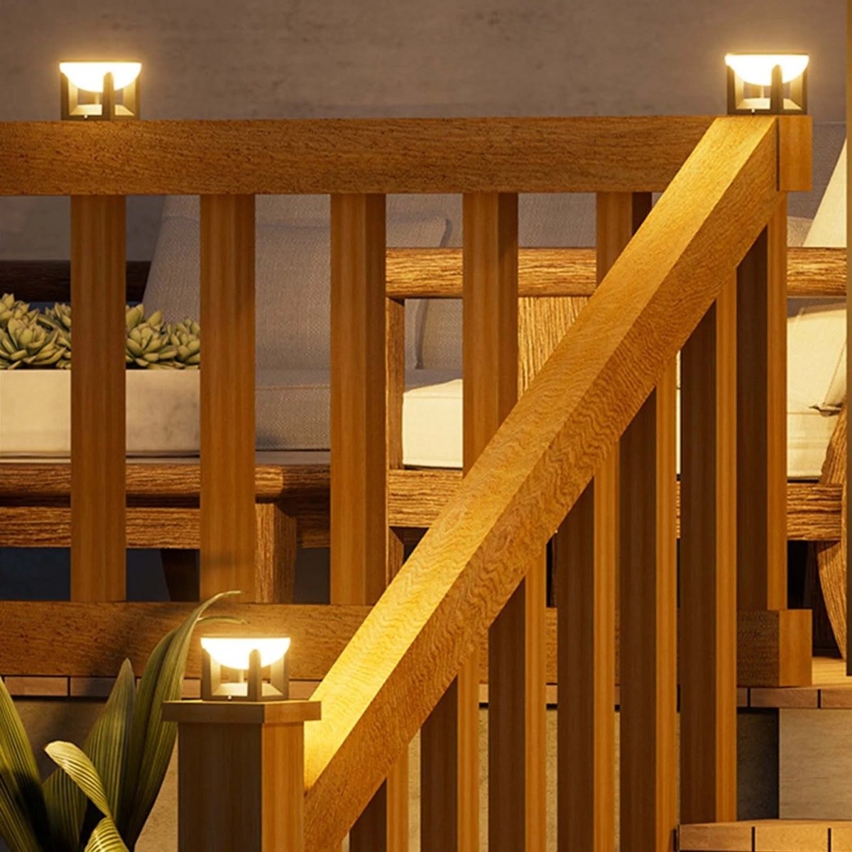 Ulkona käytettävä aurinkolamppu - Neliön muoto ja moderni viimeistely