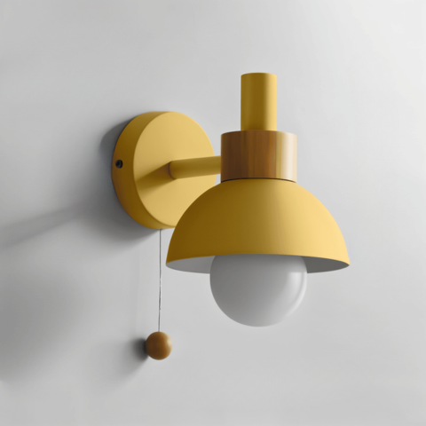 Pastel Wall Light With Pull Switch - Soft Lighting & Modern Style