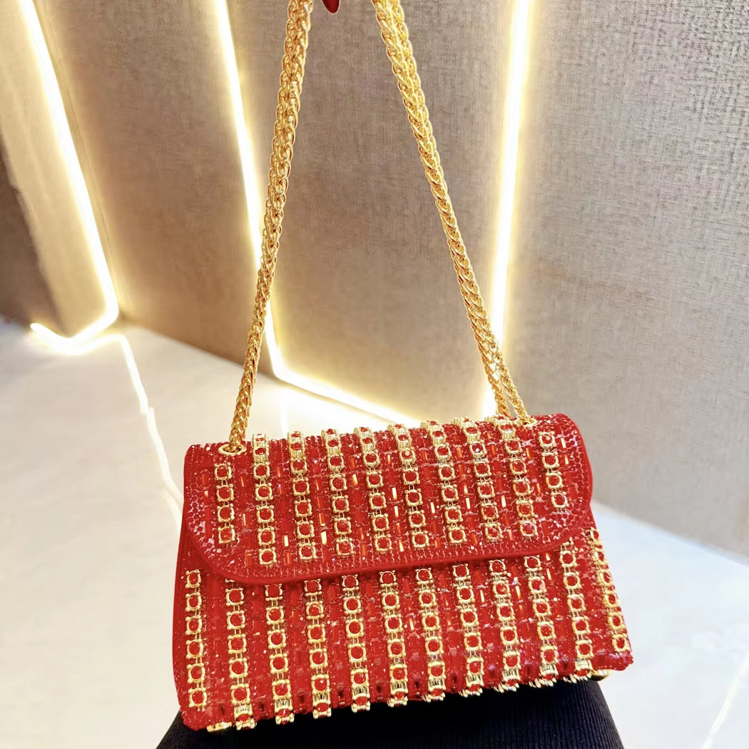 Ida | Bolsa de Noite Ornada com Strass — Elegância Brilhante para as Suas Saídas 