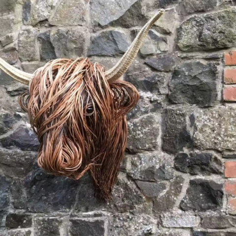 Braided Cow Head – Natural Wall Art 