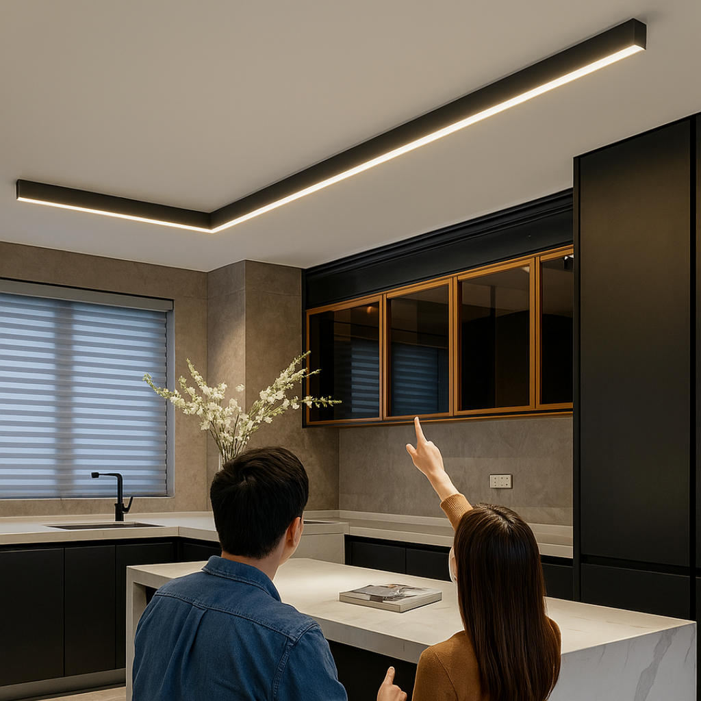 Minimalistyczny sufitowy żyrandol LED - Skandynawski design 