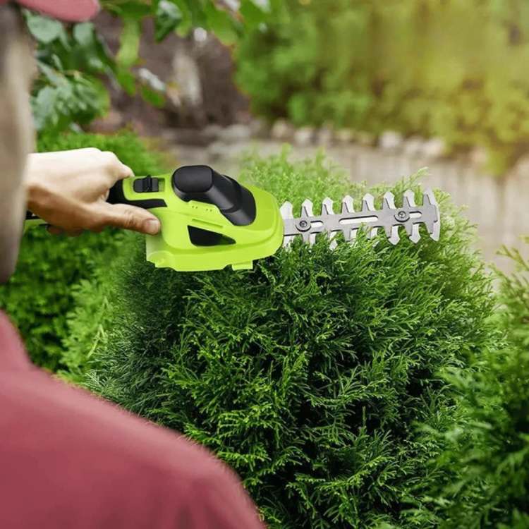 Portable 2-in-1 Hedge Trimmer – Lightweight, Convenient, and Cordless 